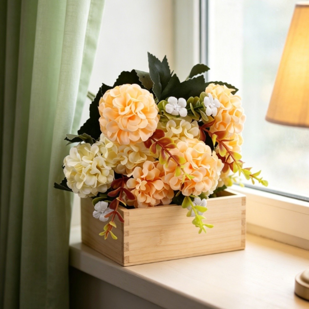 10 Head Artificial Silk Flowers Bouquet for Wedding Home Decor
