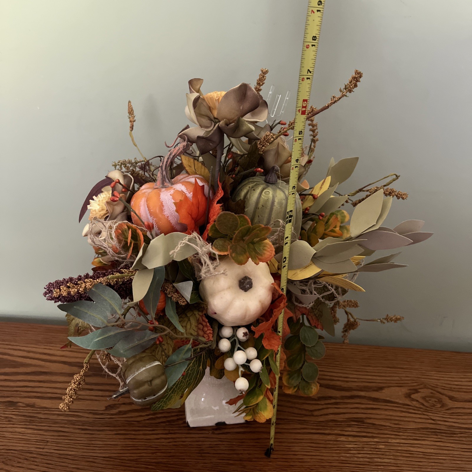 Autumn Harvest Fall Floral Arrangement with Ceramic Vase.