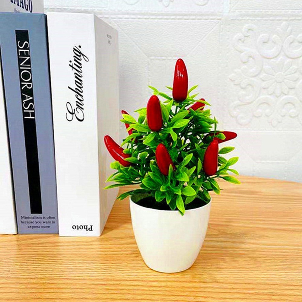 Set New Fake Flower Pot Fruit Plant Bonsai Home Decor Ornaments 13*18cm