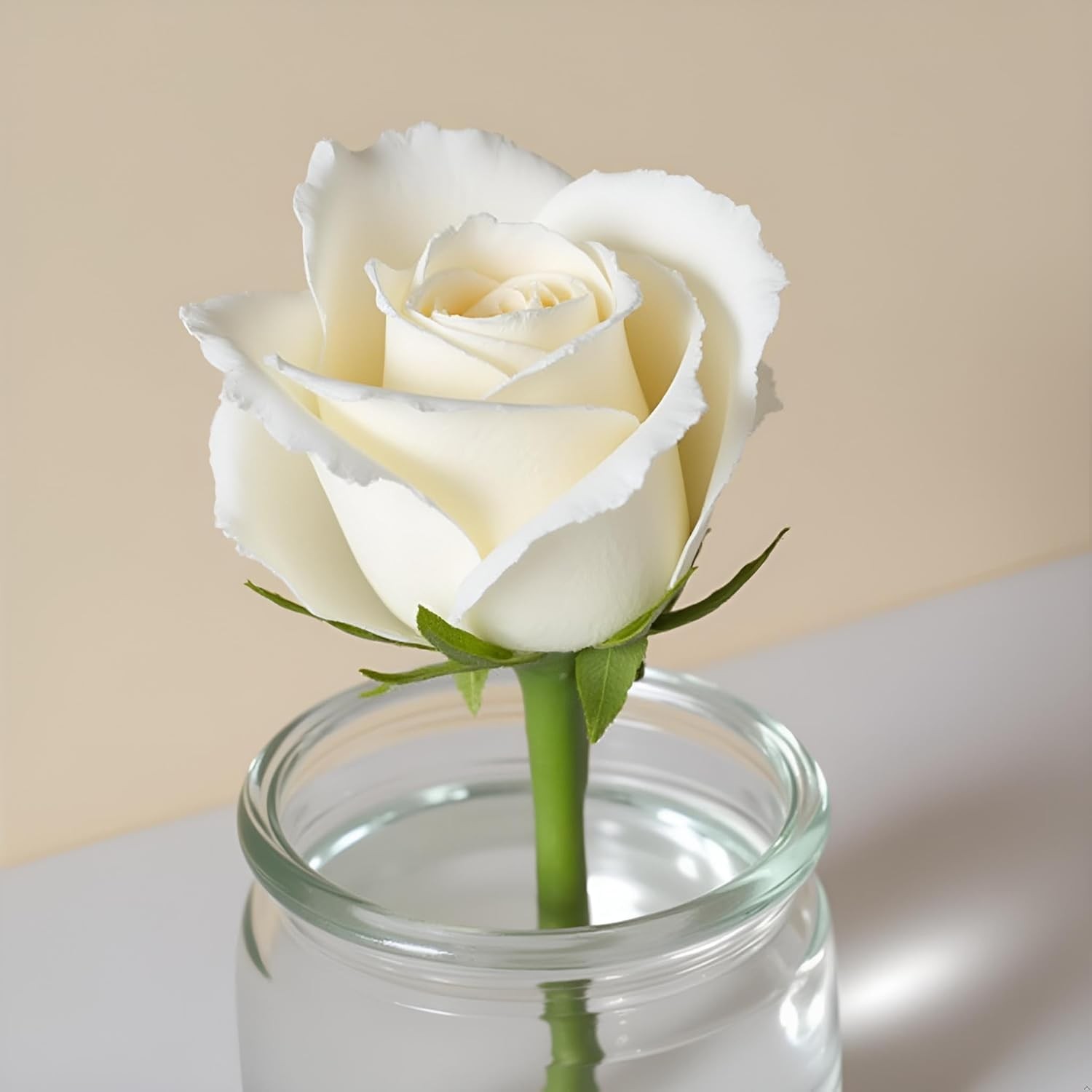 1Pc White Artificial Silk Roses Long Single Stem Artificial Roses for Home De…