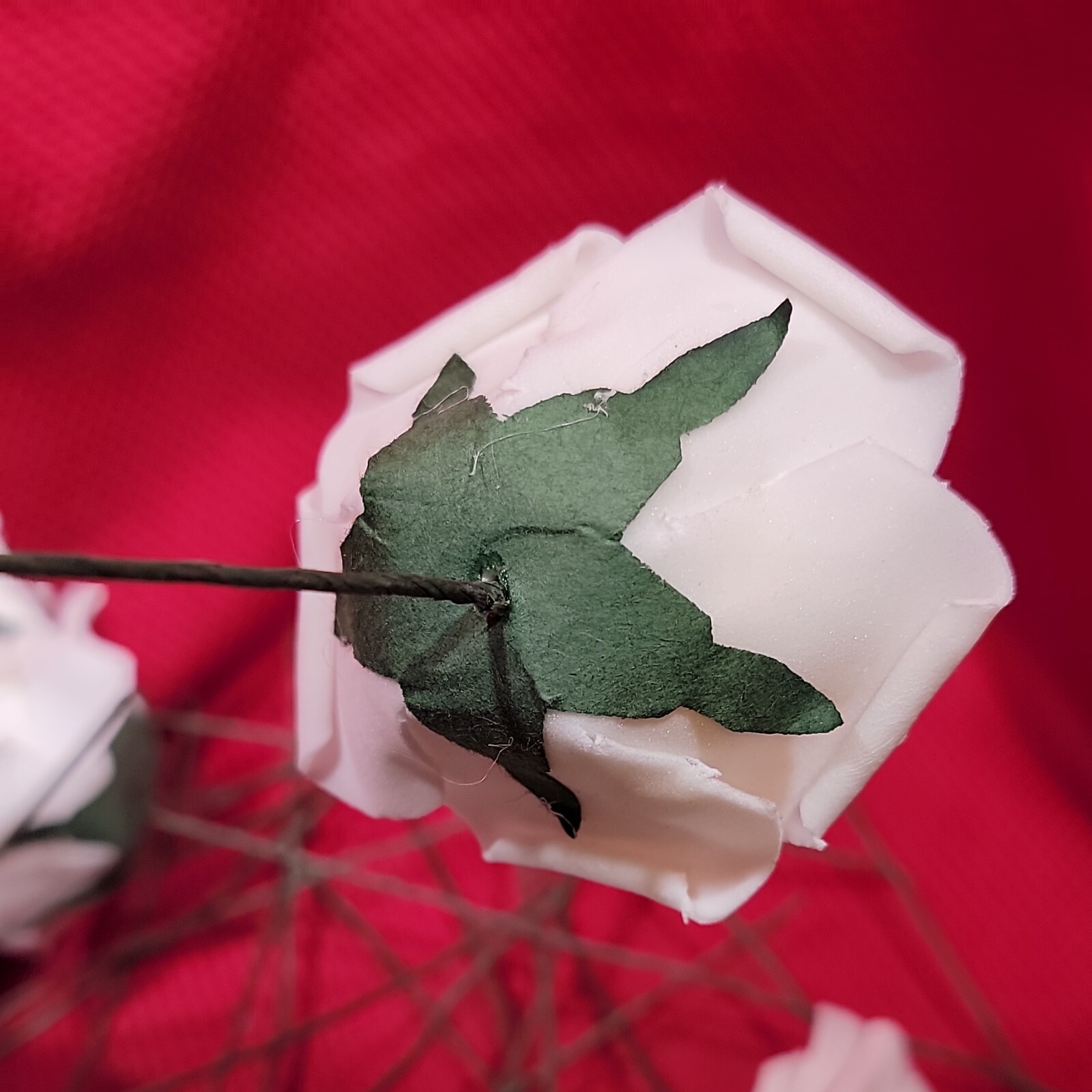 20 white ROSE Flower FAUX FAKE FOAM ARTIFICIAL Wedding Banquet Anniversary Decor