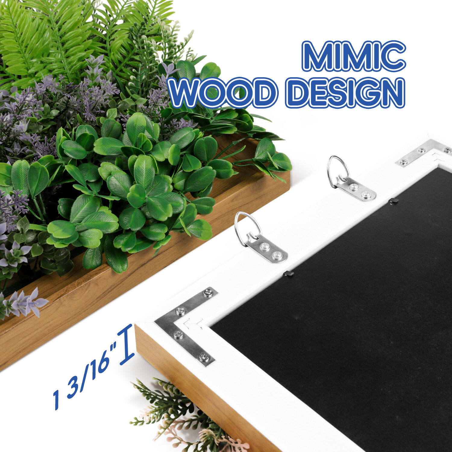 12″x12″ Artificial Grass Wall Hedge Decor Decoration With Wooden Square Frame #3