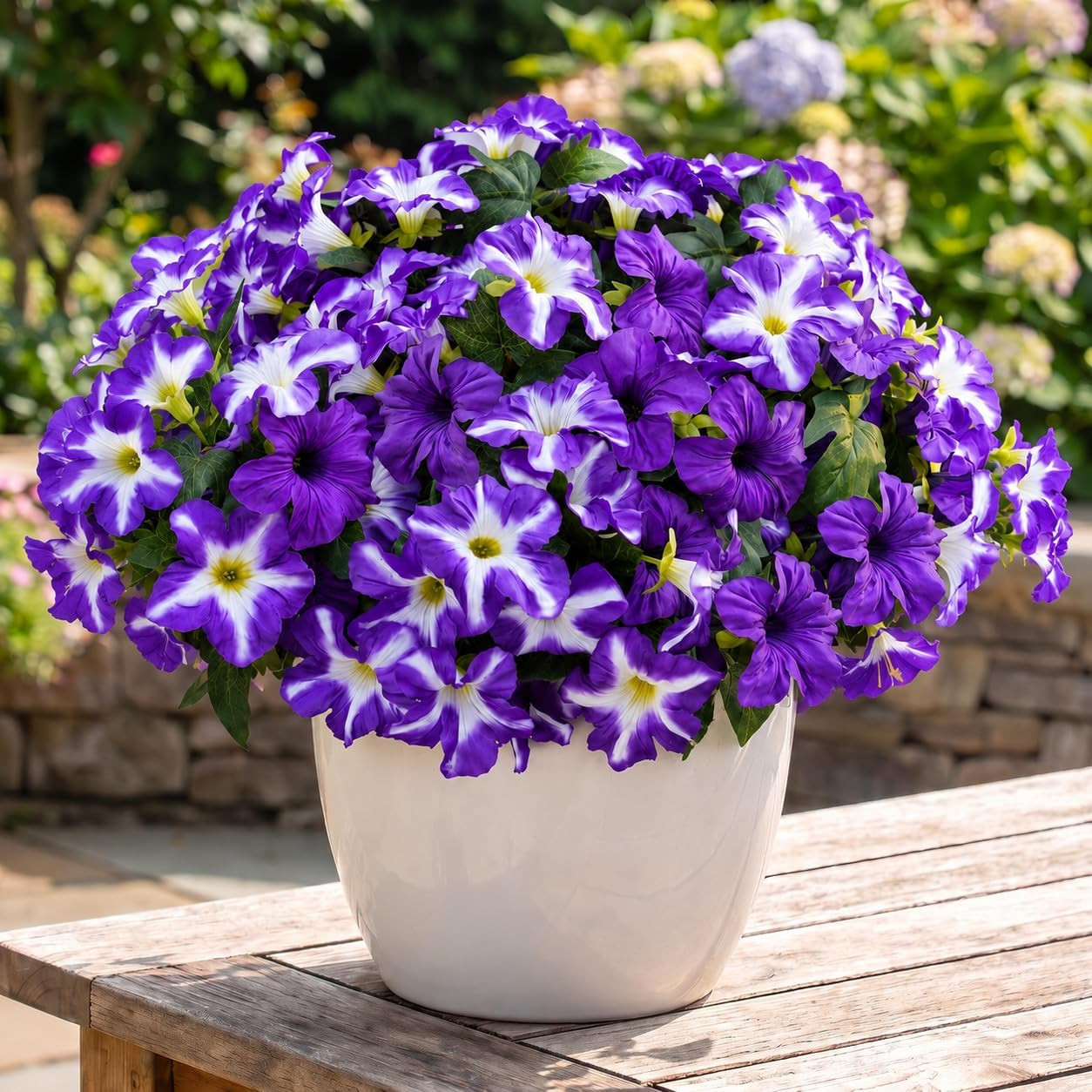 Vibrant UV Resistant Morning Glory Fake Flowers for Outdoor Décor (4 Bundles)