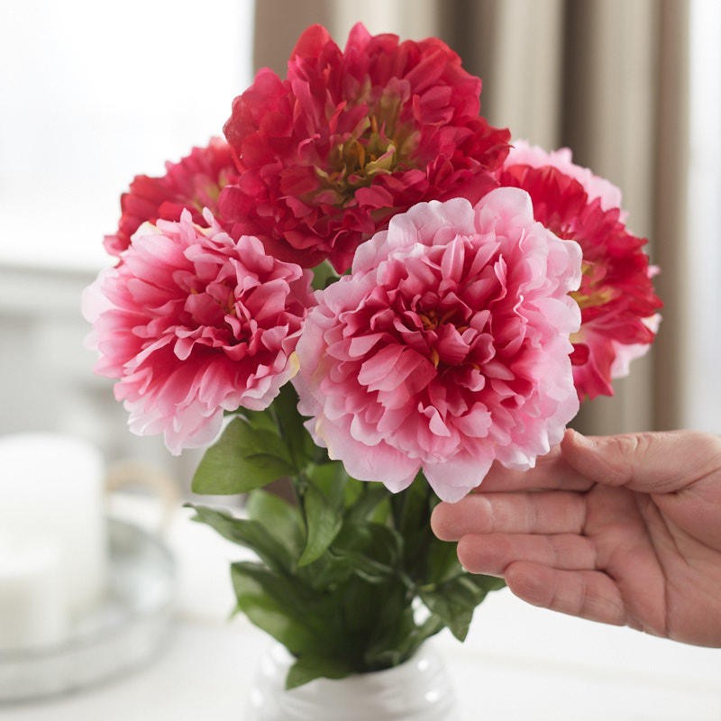 Factory Direct Craft Pink and Beauty Artificial Peony Bush