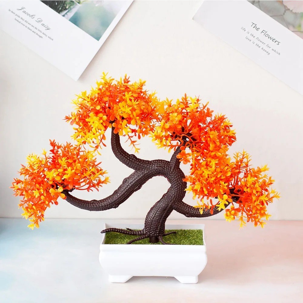 Artificial Potted Bonsai Tree Fake Plant Desktop Home Office Table Decor
