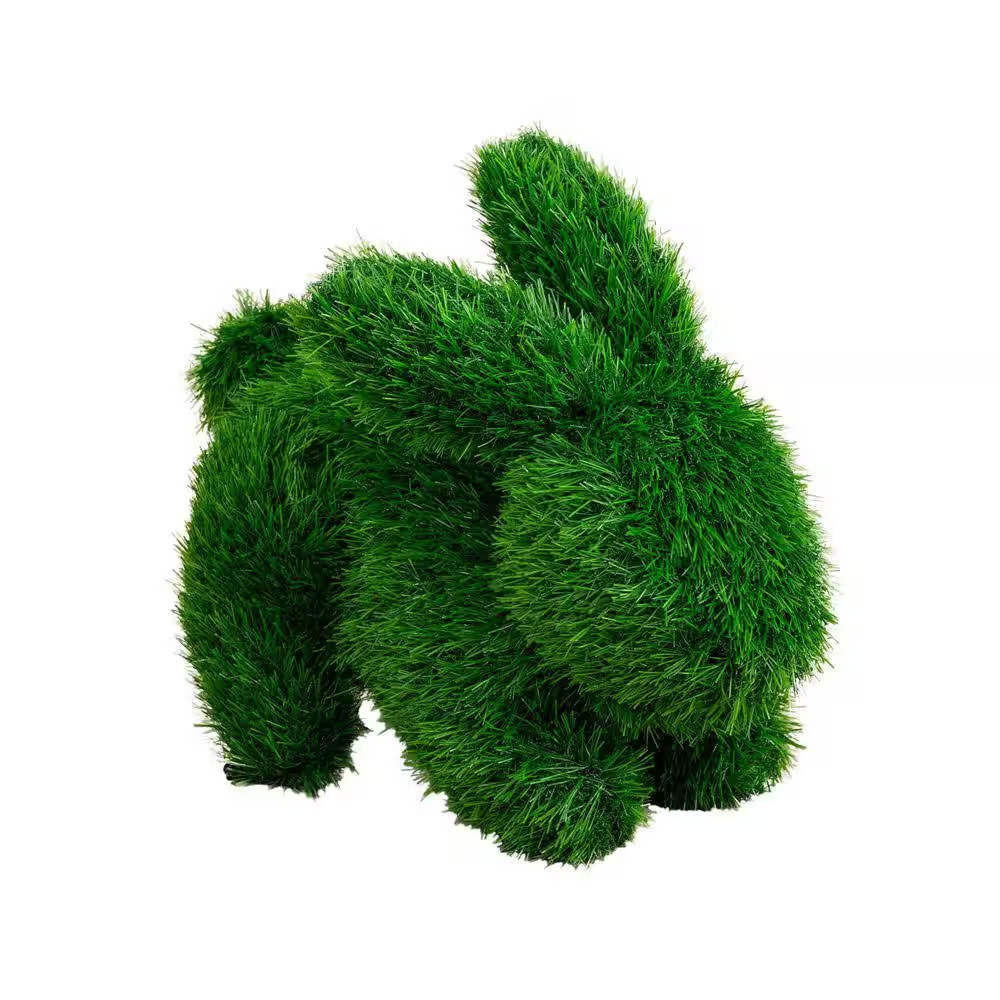 14In. UV Resistant Artificial Grass Garden Plush Topiary Bunny Rabbit (Indoor/Ou