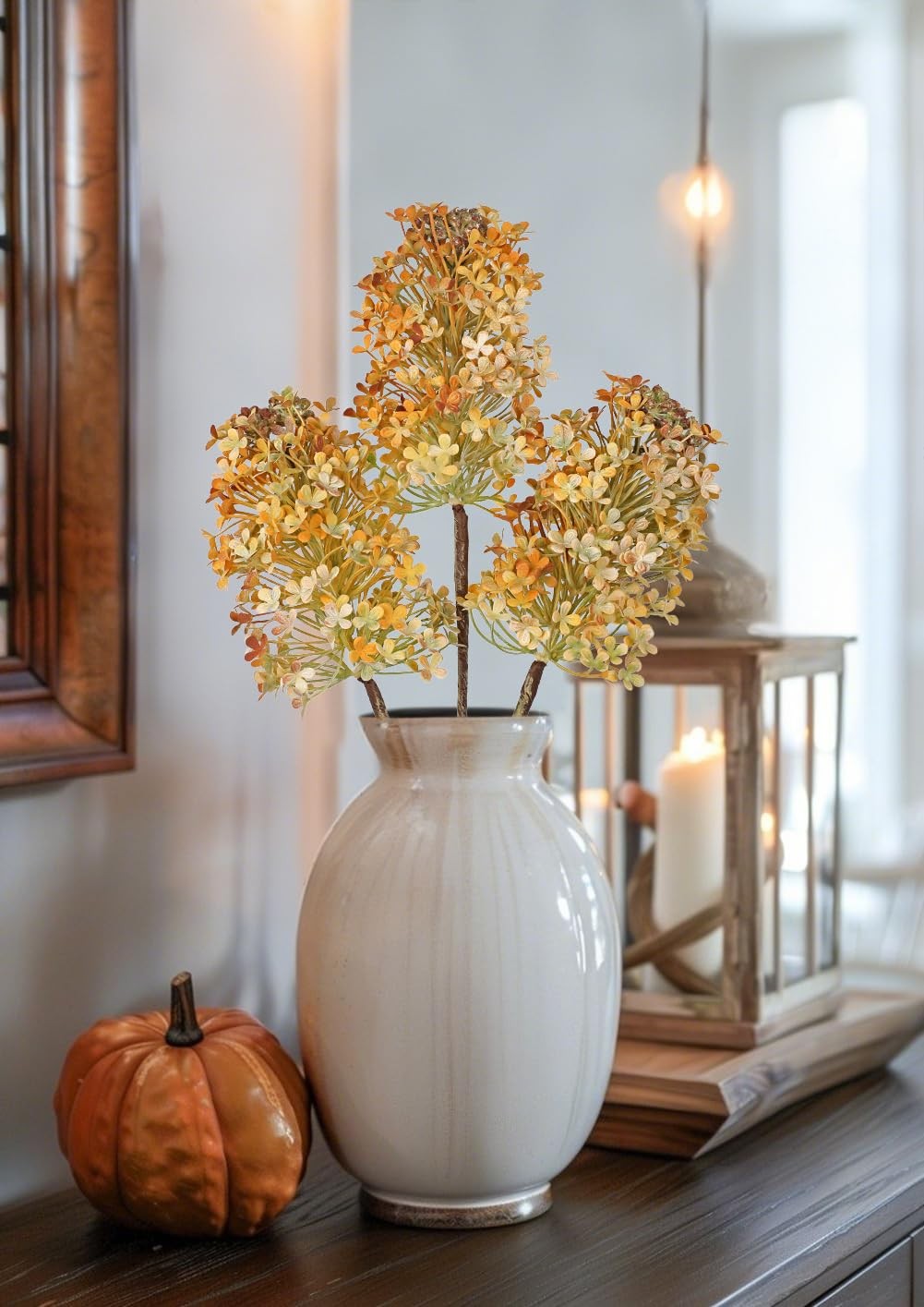 3 Pcs Hydrangea Artificial Flowers Bouquets for Fall Home Decor, 16″ Faux Hyd…