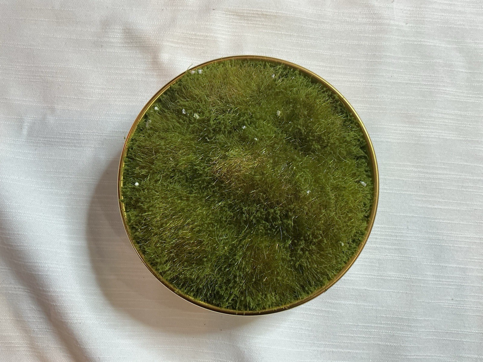 Threshold Faux Artificial Floral Decor Moss in Gold Ceramic Bowl Tabletop Plant