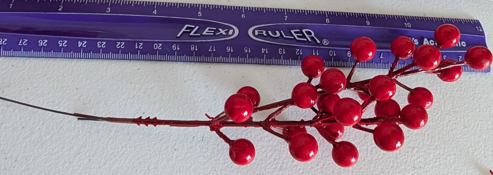 Artificial Red Berry Picks 35pc Wired Stems for Wreaths & Holiday Decor