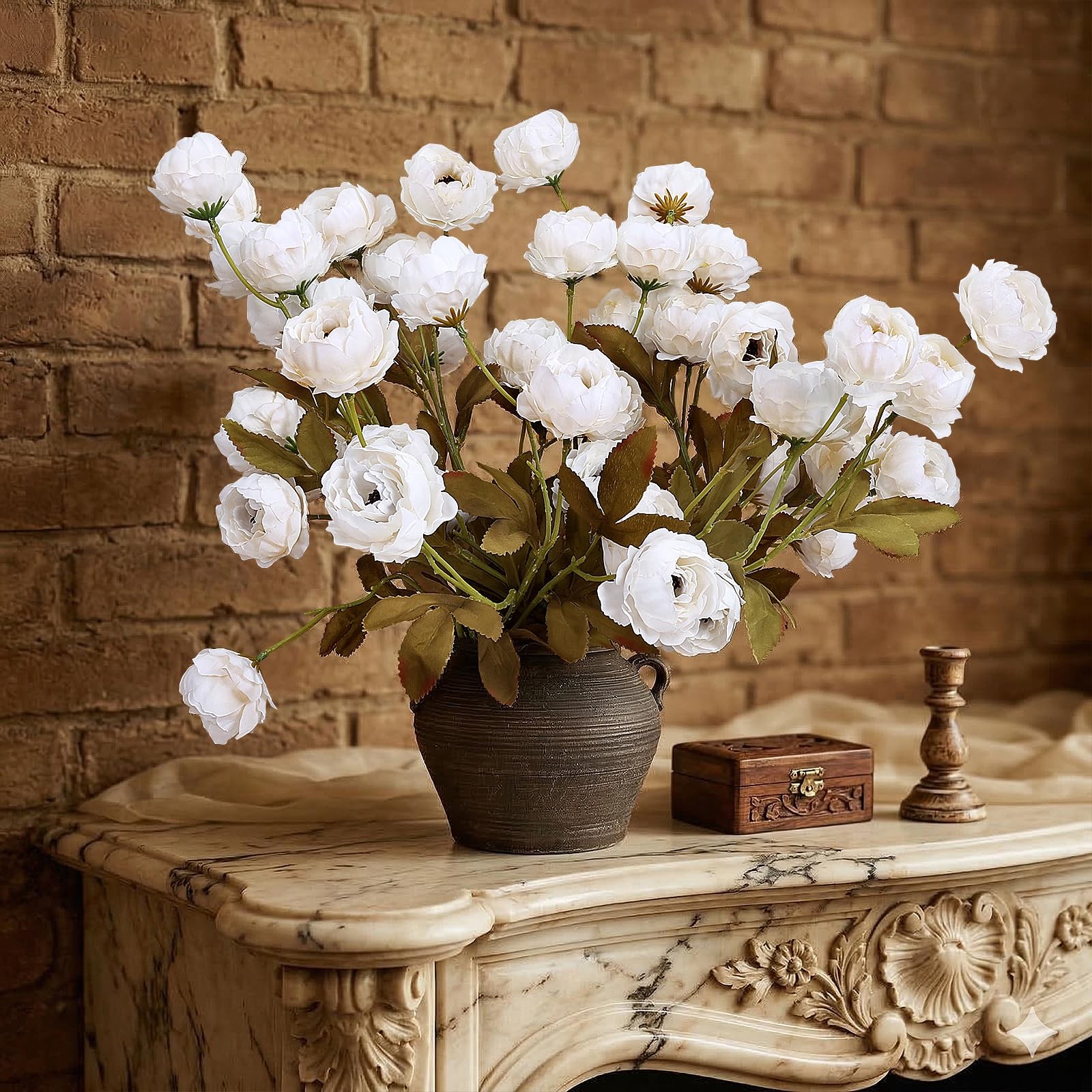 8 Pcs Peony Stems for Vase – 28’’ Faux Peonies Silk Artificial Flowers with S…