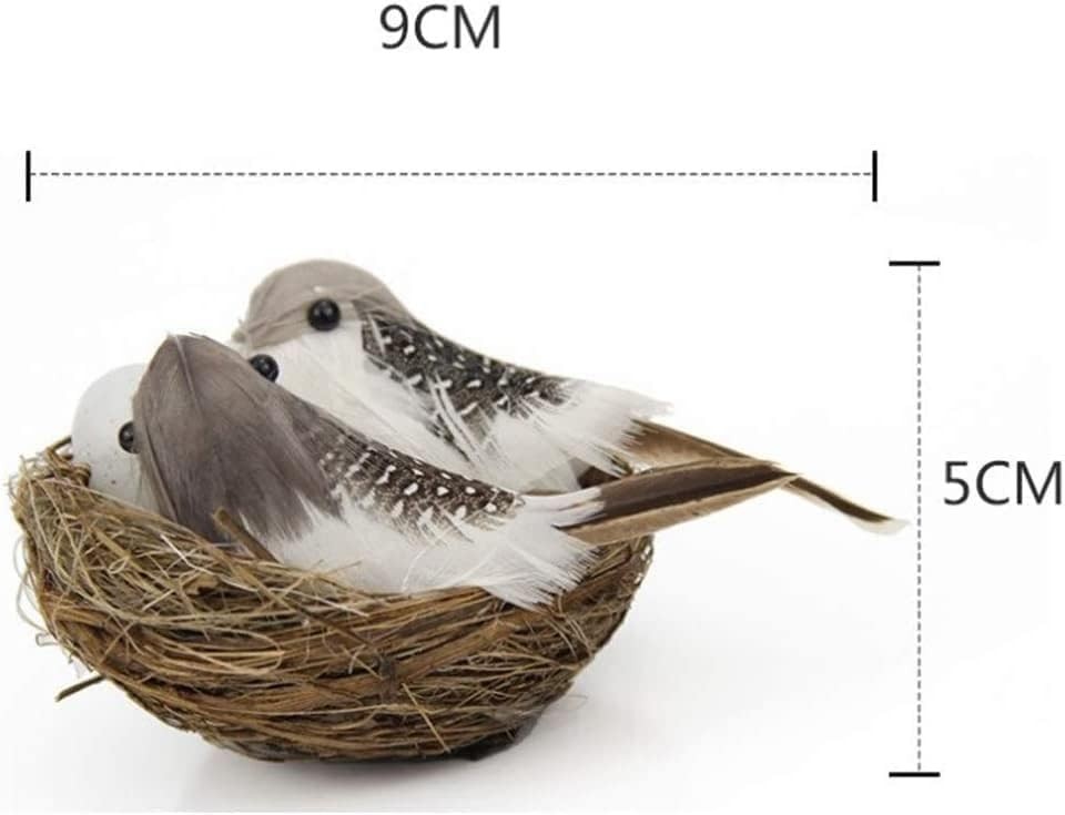 1Set Simulation Bird Nest with Bird and Eggs Decor, Fake Foam Feather Birds, …