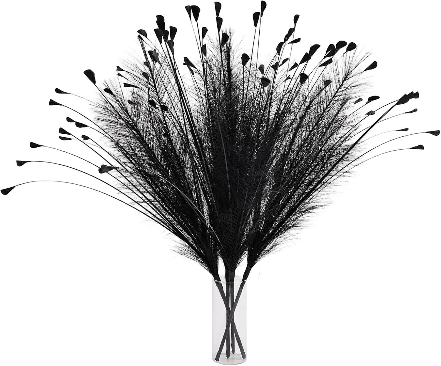 Black Pampas Grass Decor 4pcs 25 Inch Faux Pampas Grass ， Artificial Pampas f…
