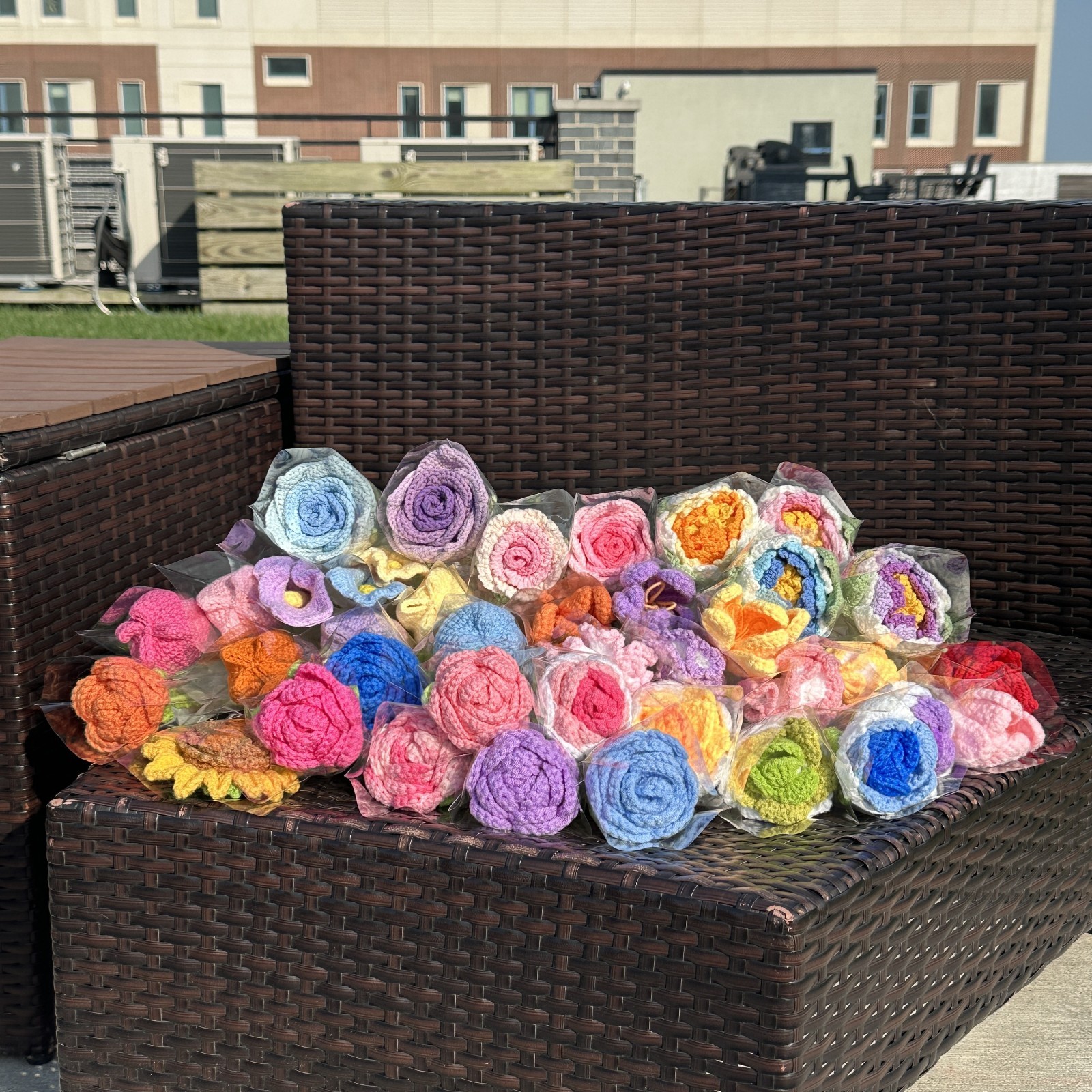 Crochet Flower Bouquet – Handmade Yarn Roses, Tulips, Peonies & More