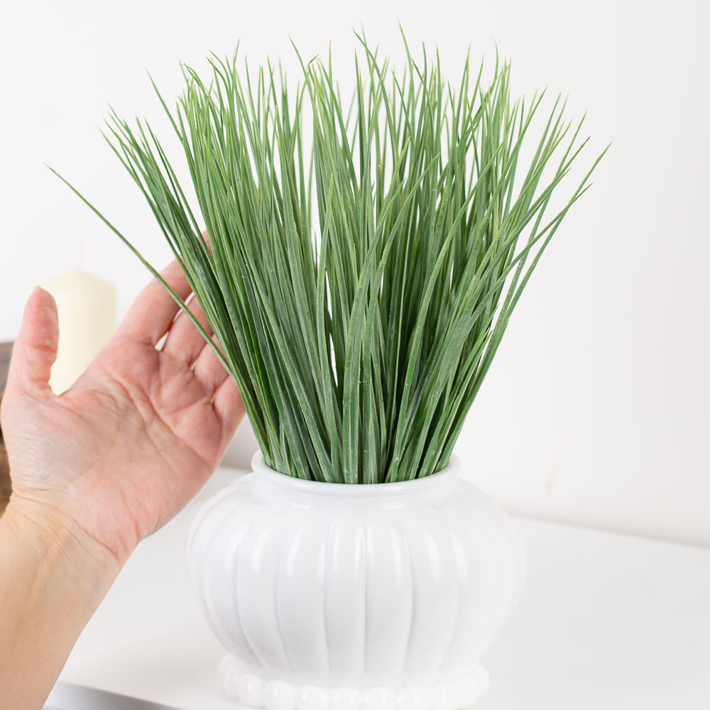 Package of 4 Artificial Grass 12″ Decorative Floral Bushes