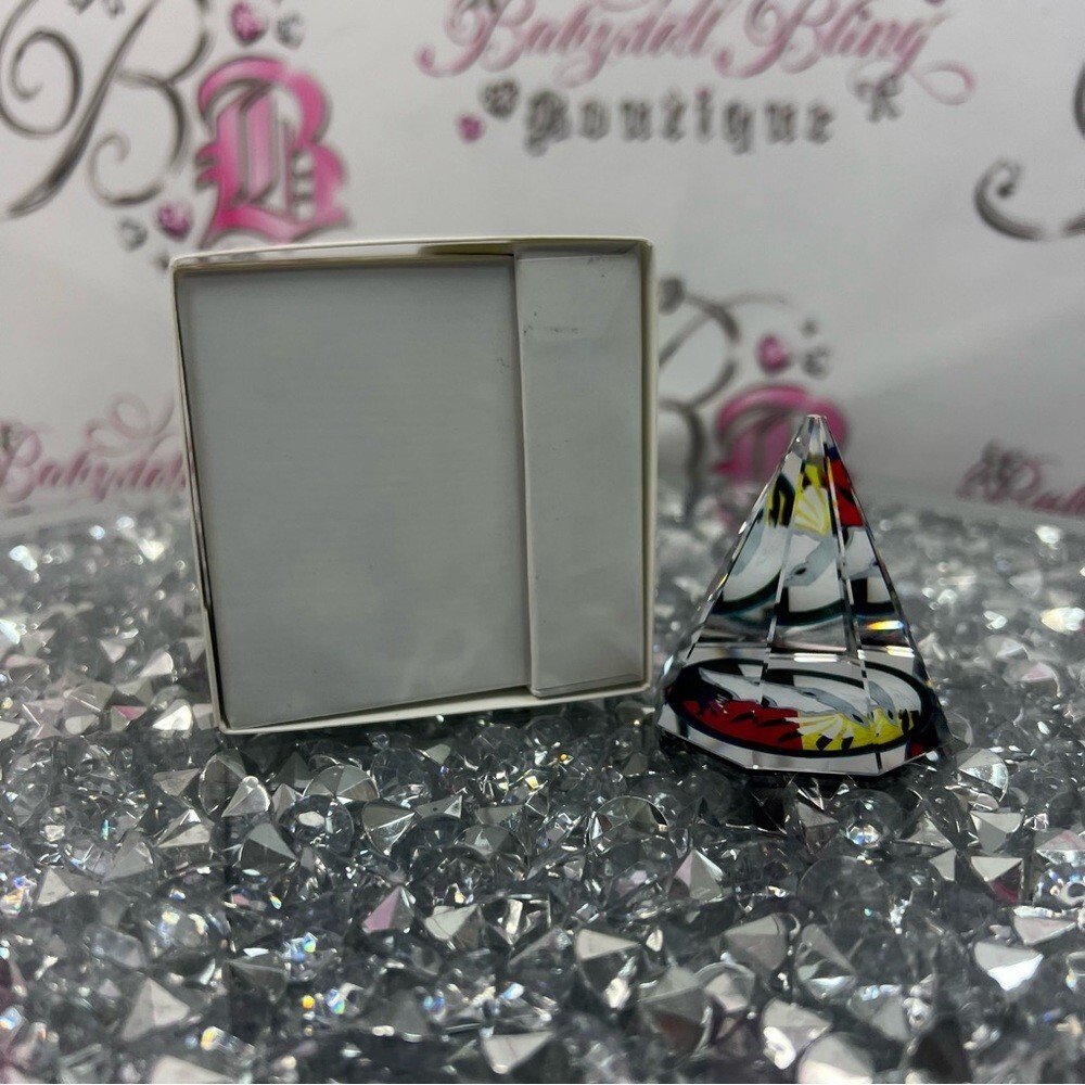 Sparkling Hill Resort Crystal Pyramid teepee figurine fox primary Multicolor