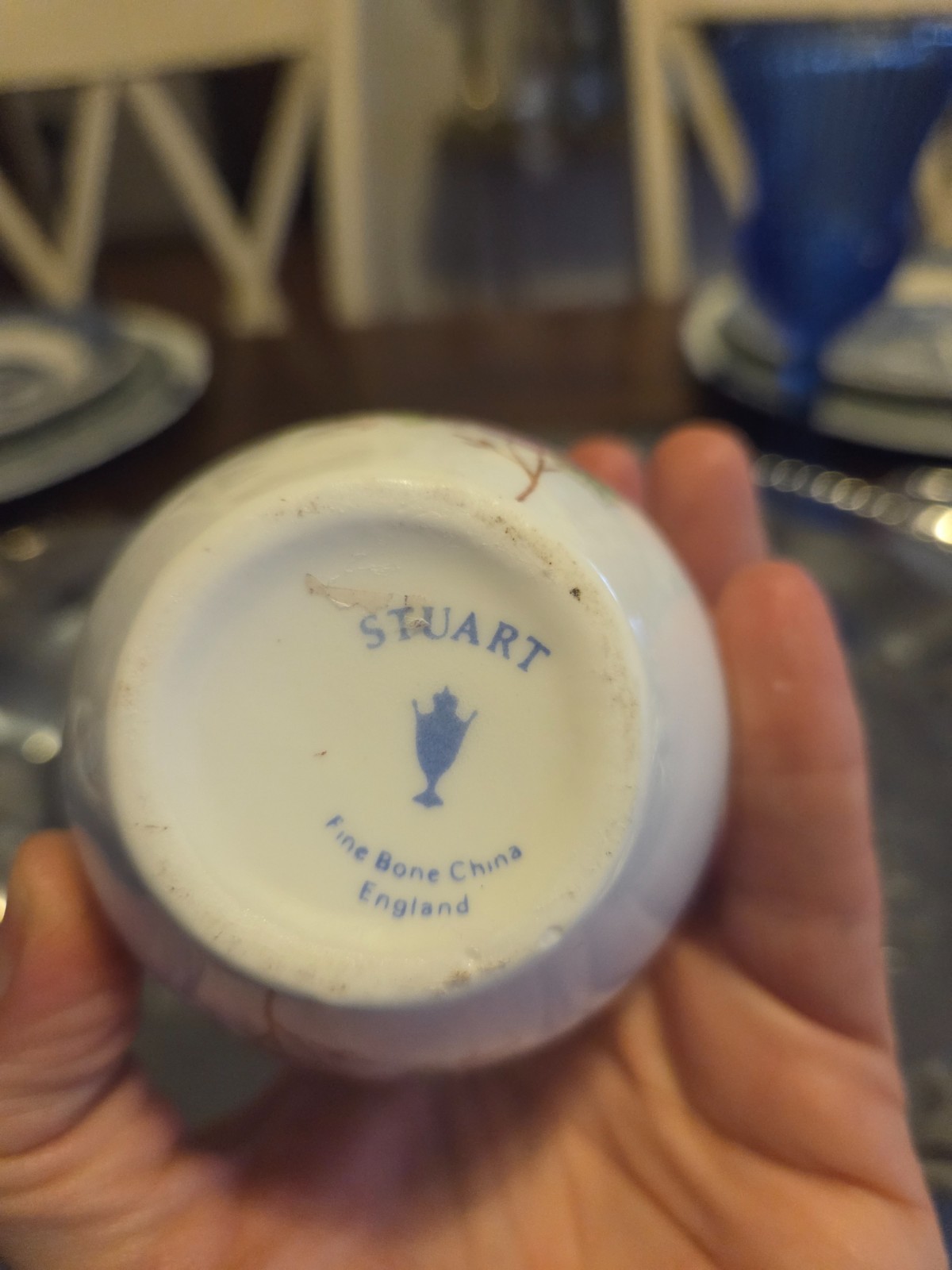 Vintage Stuart England Fine Bone China Porcelain Lidded Ginger Jar
