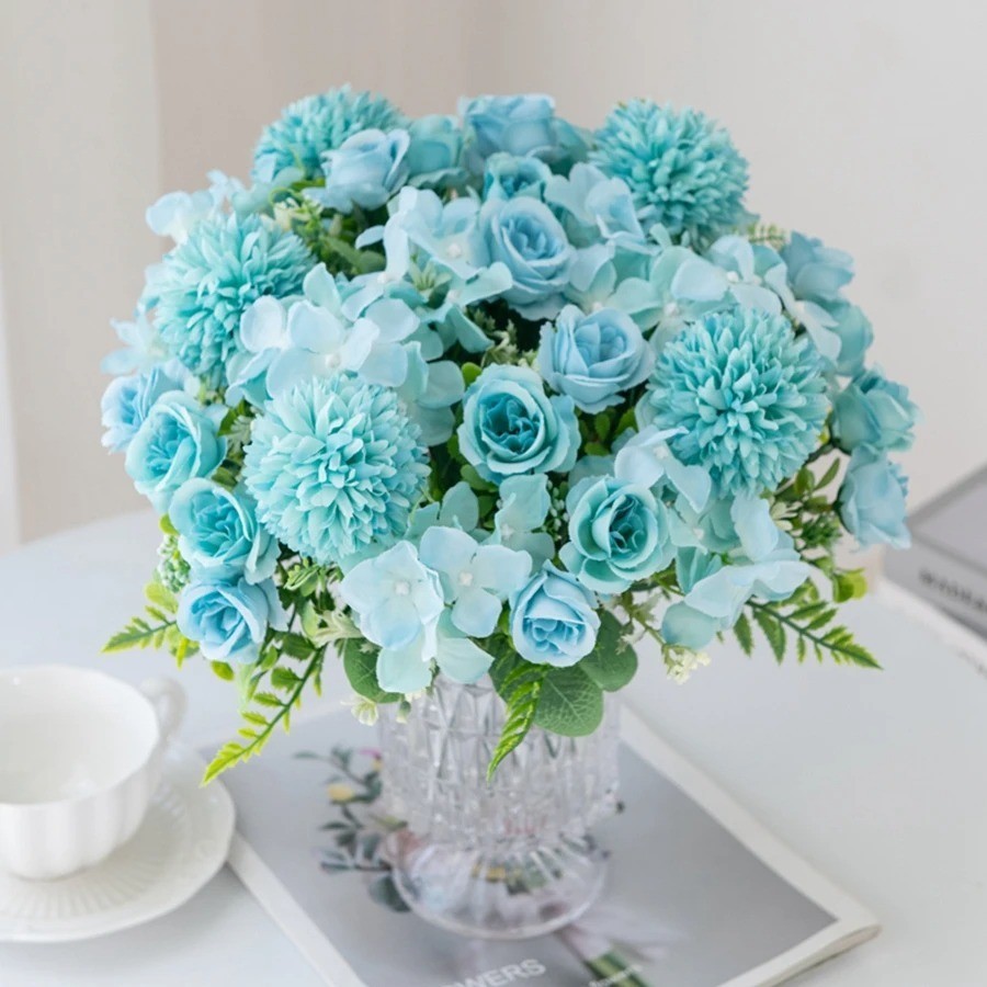 Artificial Rose Bouquet Silk Flowers Wedding Bridal Home Garden Decor Fake