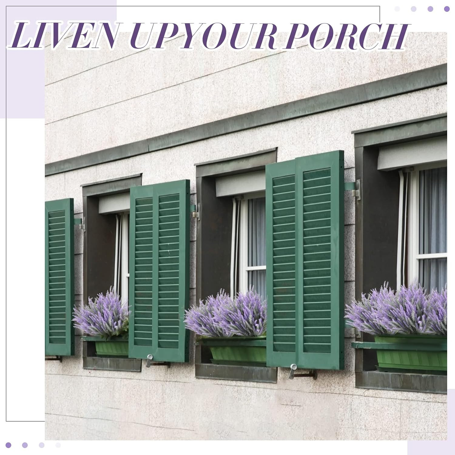80 UV Resistant Artificial Lavender Flowers for Indoor & Outdoor Decor