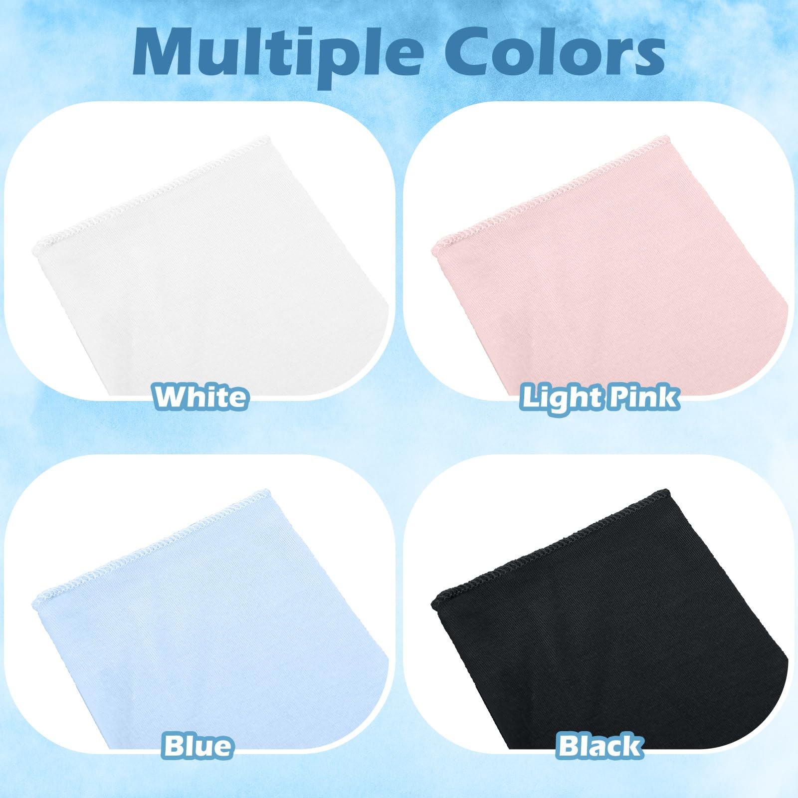 4 Pack Sun Protection UV Gloves One Size, Black, White, Pink, Blue