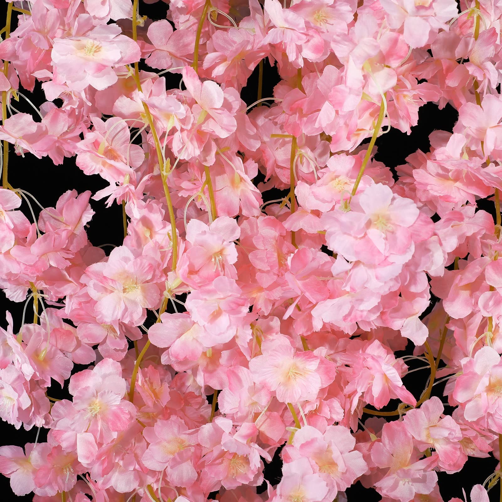 8 Pcs 47.2‬ ft Cherry Blossom Flower Garland with String Light Artificial Han…