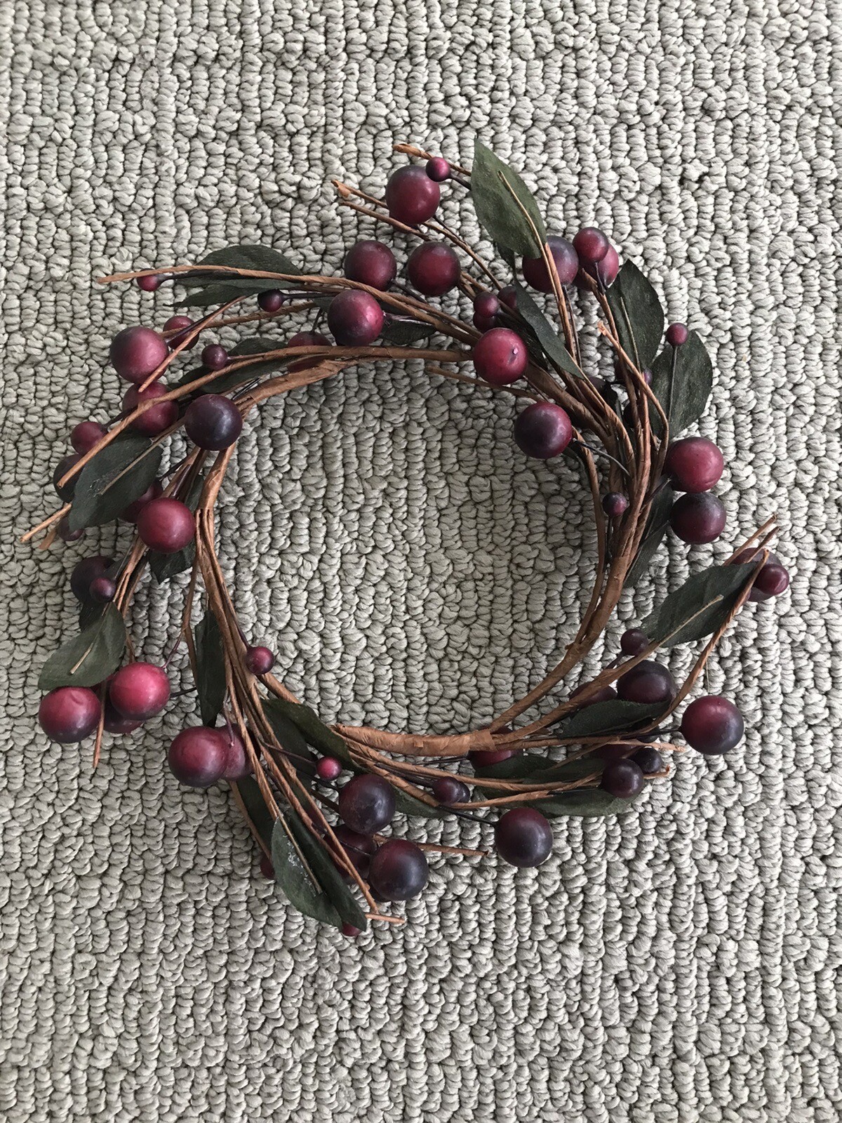 *NEW* LOT OF 3 Farmhouse Candle Ring Wreaths 4.5″ Pips Berries Seasonal