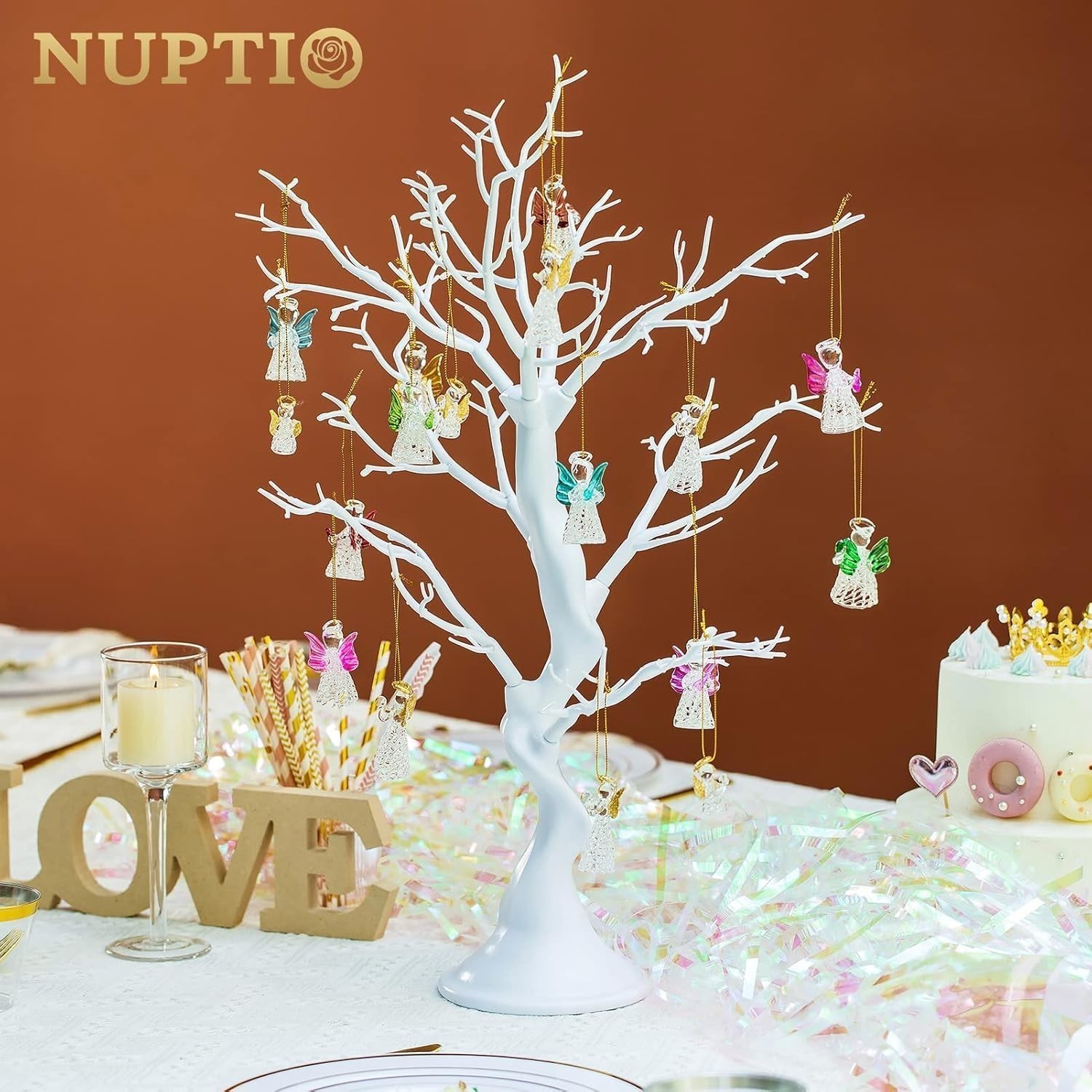 White Christmas Tree Branch Artificial 22.8 Inch Tall Manzanita Tree Centerpiece