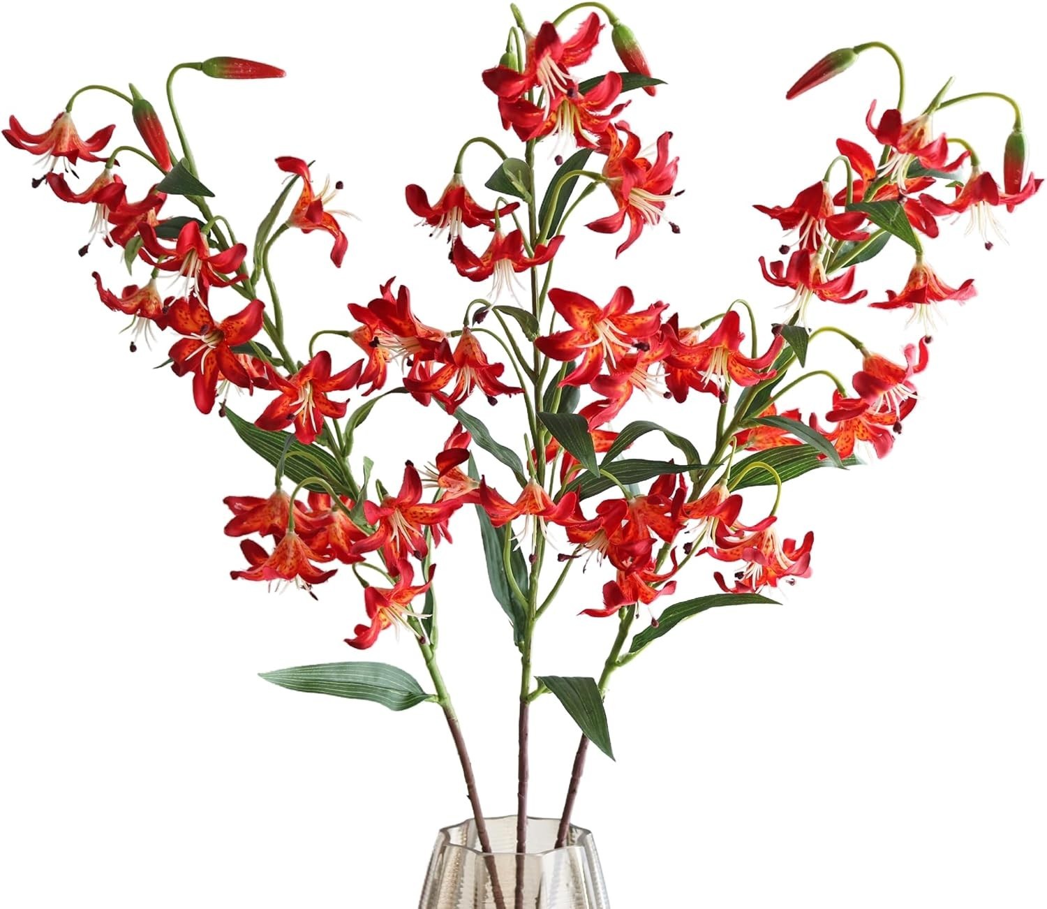 Artifical Lily Flowers Long Stem Artificial Tiger Lily Flowers for Home Hotel…