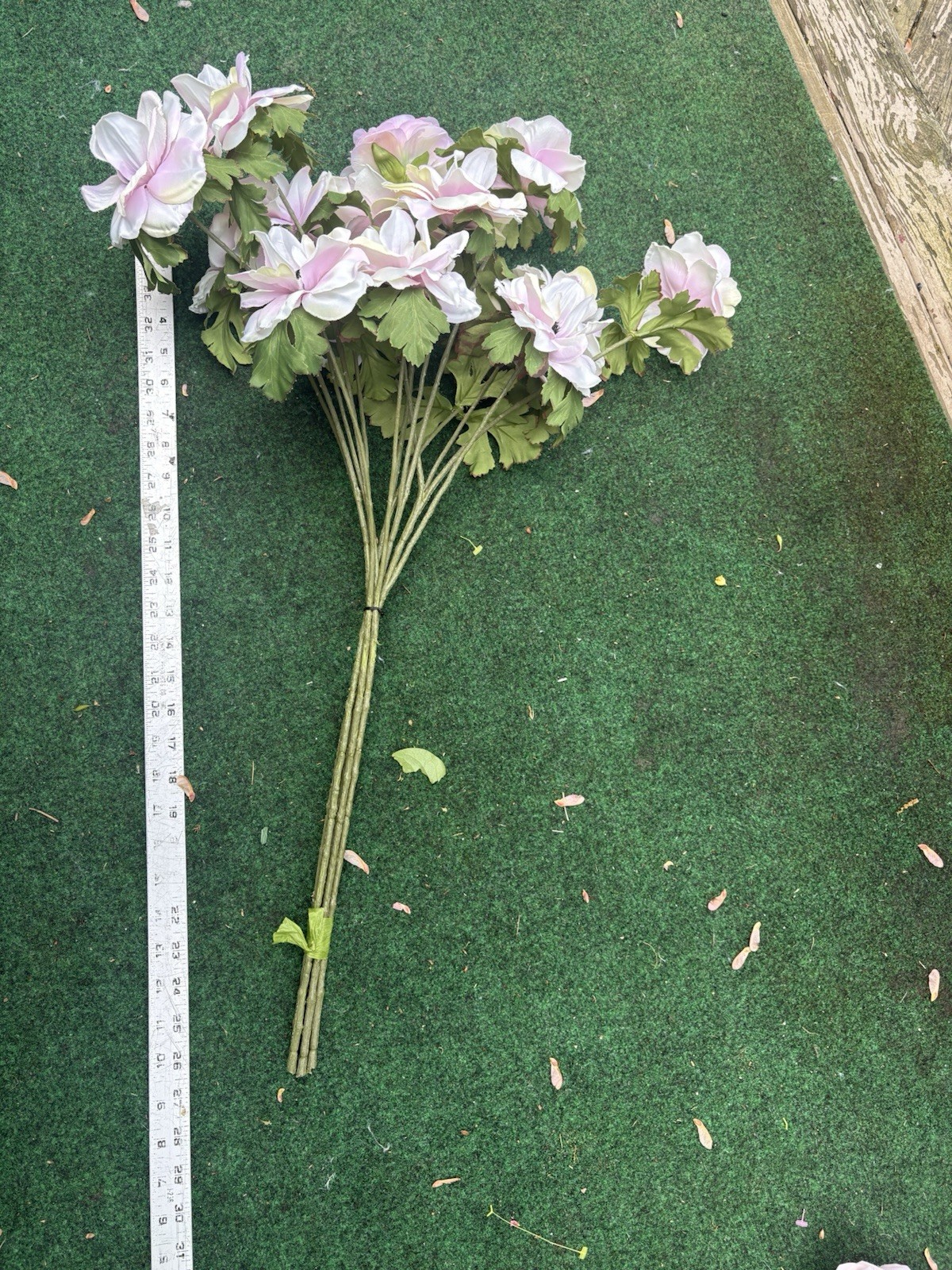 15 Magnolia stem bush CREAM with Pink Violet highlights 32” Tall