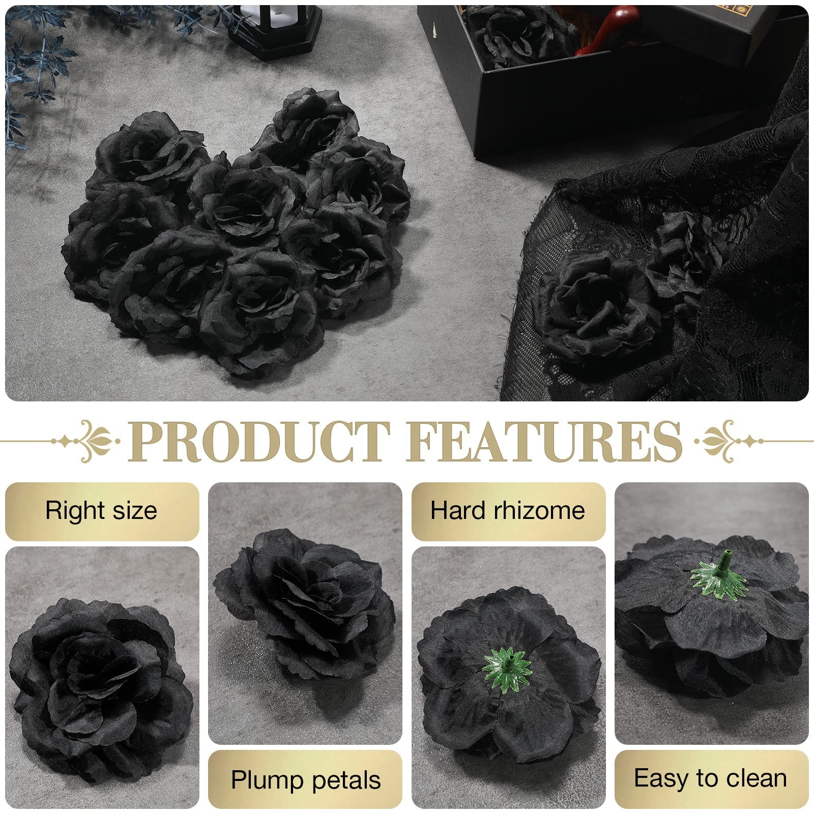 60 Pieces Artificial Rose Head for Decoration Silk Flower for Cake Decor Fake…