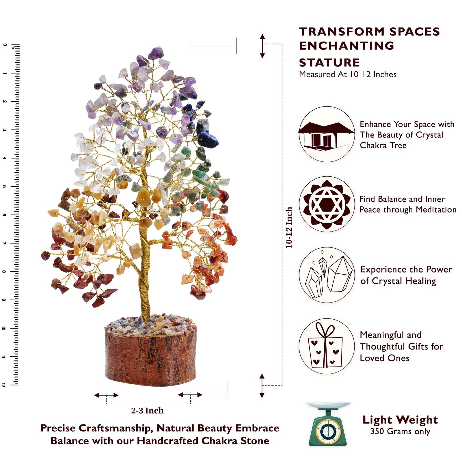 7 Chakra Crystal Tree of Life Crystals Healing Stones Birthday Gifts
