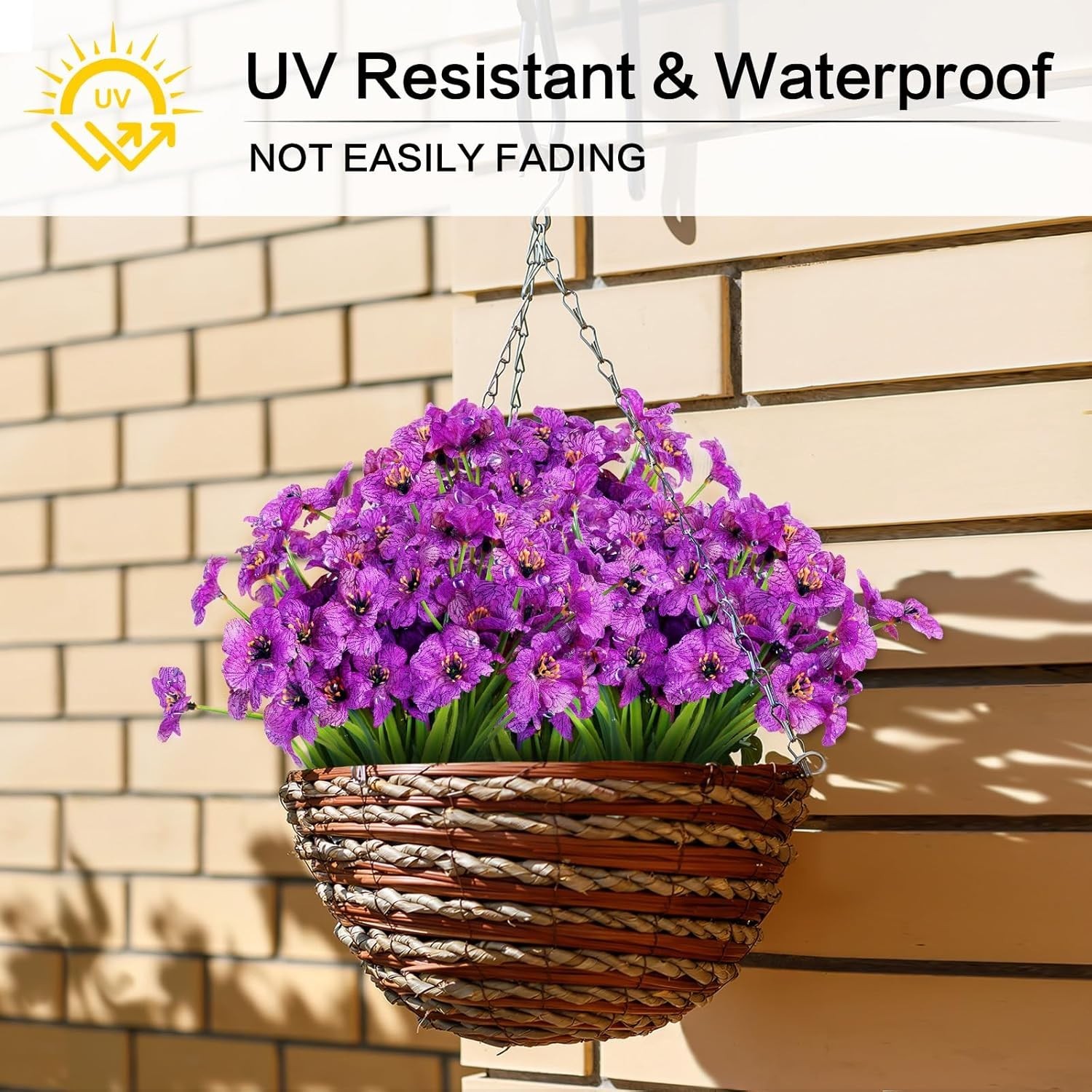 Vibrant Eco-Friendly Faux Flowers: 24 Bundles for Lasting Indoor/Outdoor Beauty
