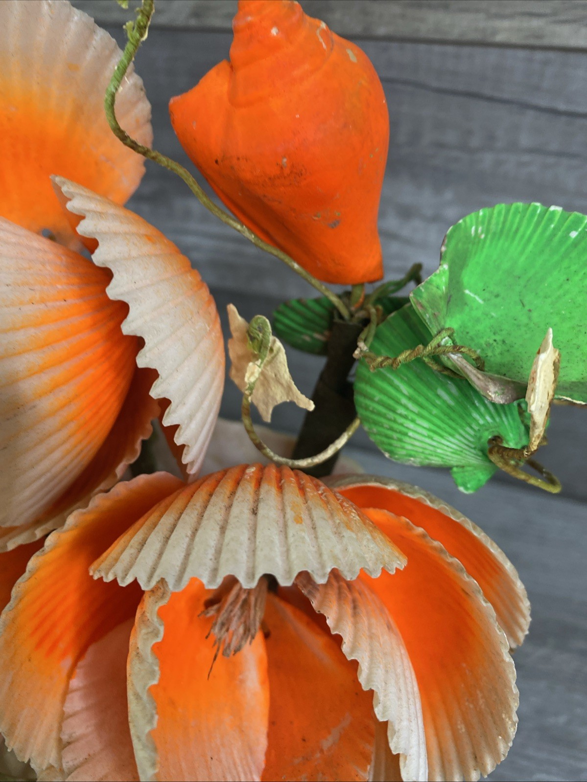 Vintage Seashells Kitschy Flower Bouquet Shell Floral Arrangement