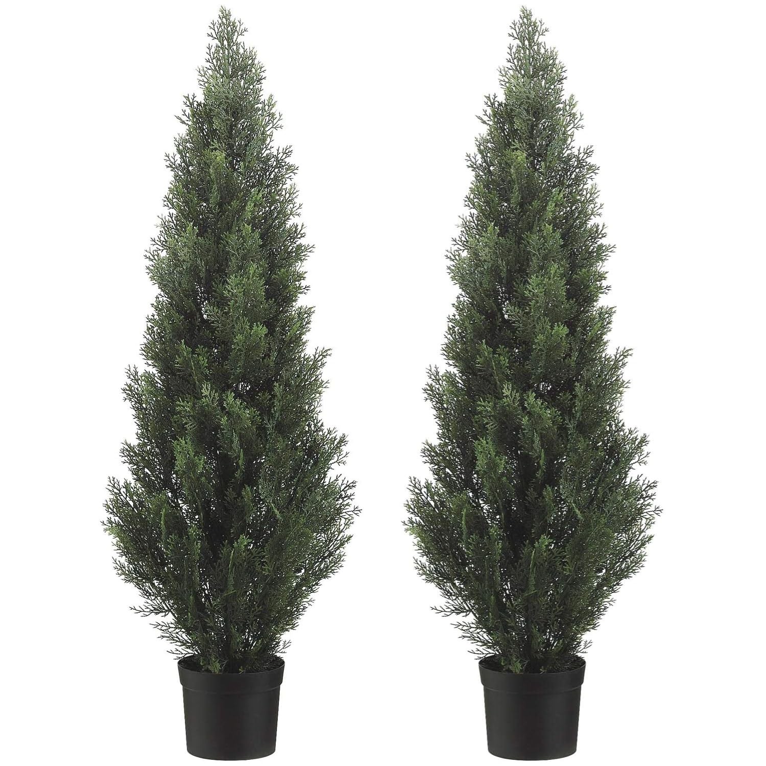 5 Foot Artificial Topiary Cedar Trees Potted Indoor Outdoor Plants