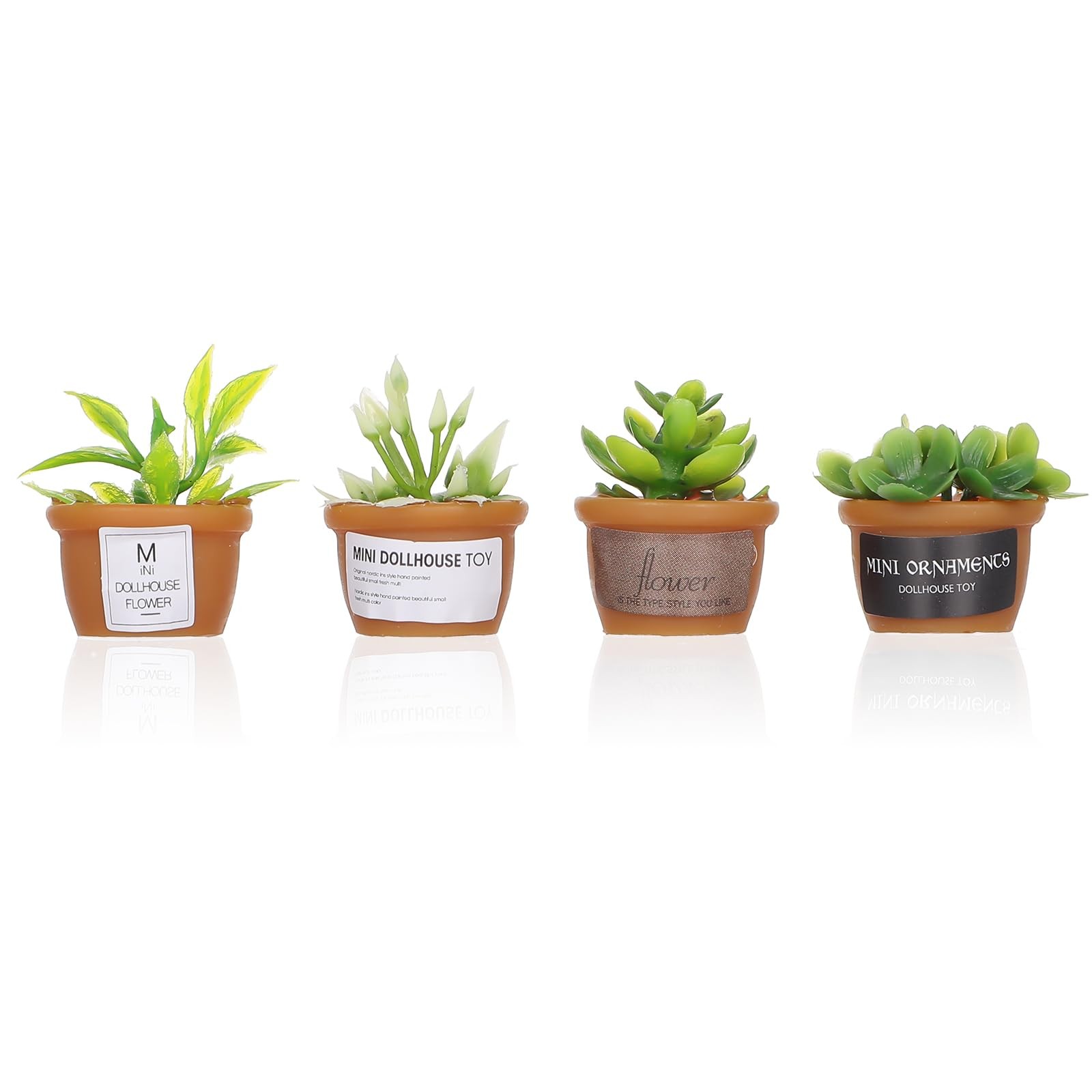 Mini Car Plant Decor,4Pcs Cute Succulent Dashboard Decorations Mini Succulent