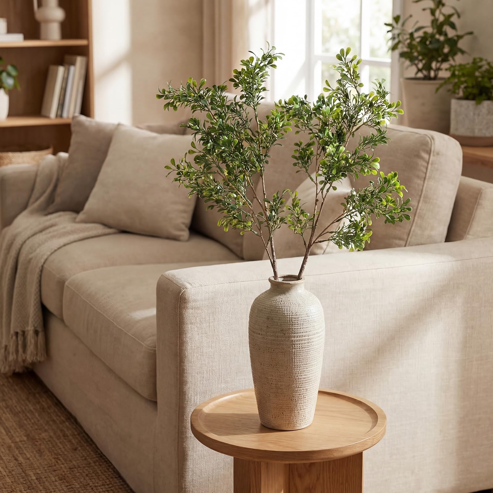 3 Pack 27.7 Inch Artificial Eucalyptus Stems Realistic Fake Greenery Plants E…