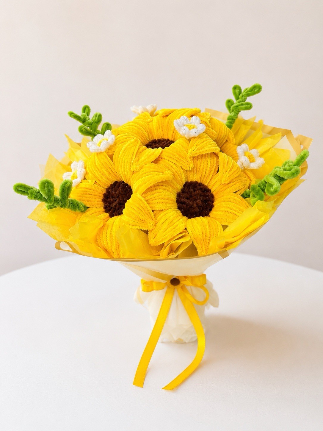 🌻 Eternal Sunflower Bouquet – Handmade Floral Arrangement with Daisies,