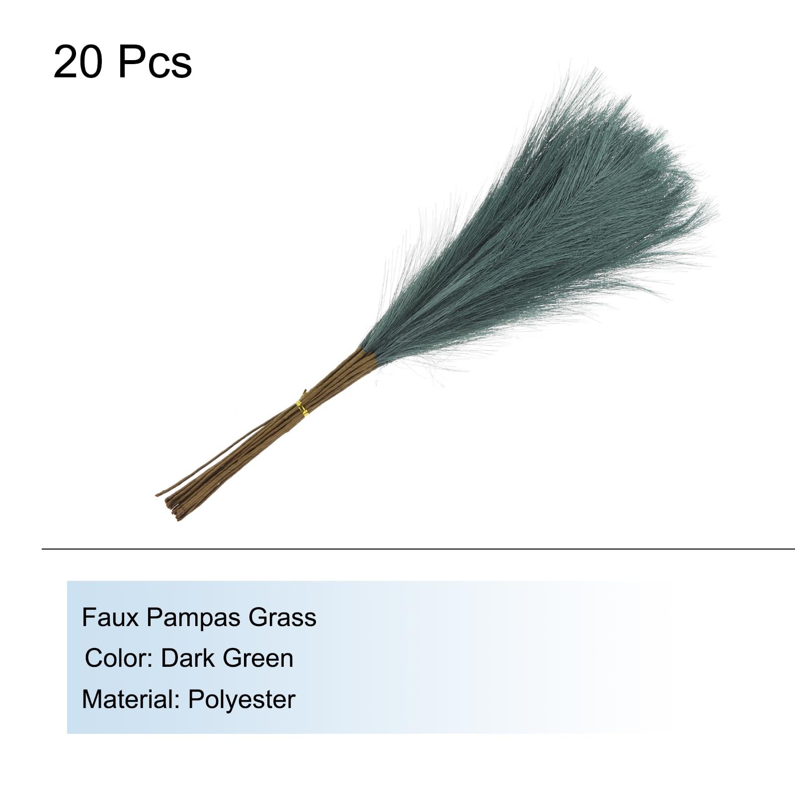 20 PCS Dark Green Faux Pampas Grass 21 Inch/55cm Decor Living Room Wedding
