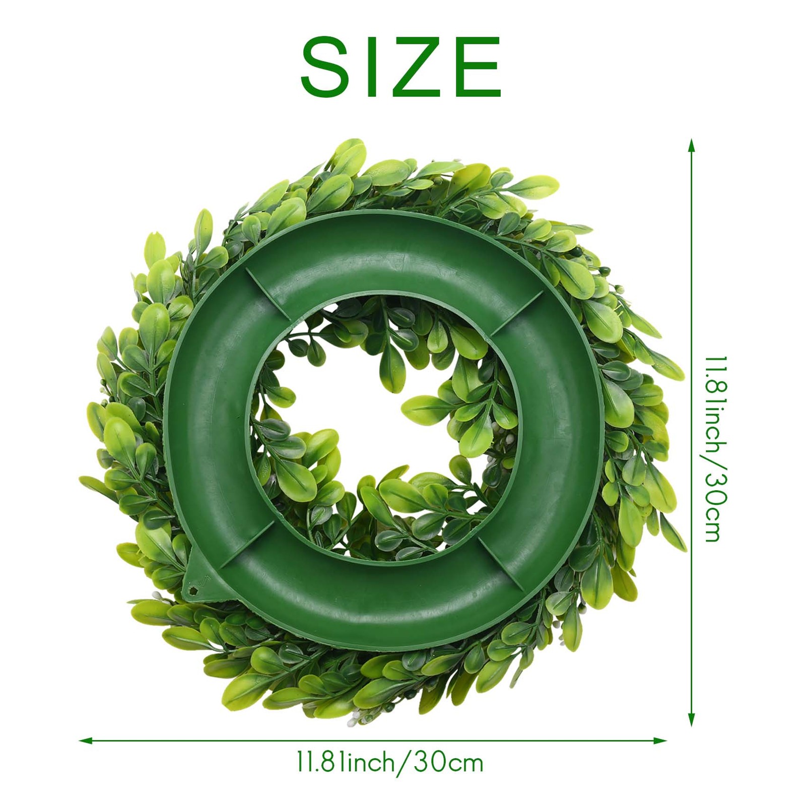 2 Pack Artificial Boxwood Wreath Faux Artificial Wreath Front3275