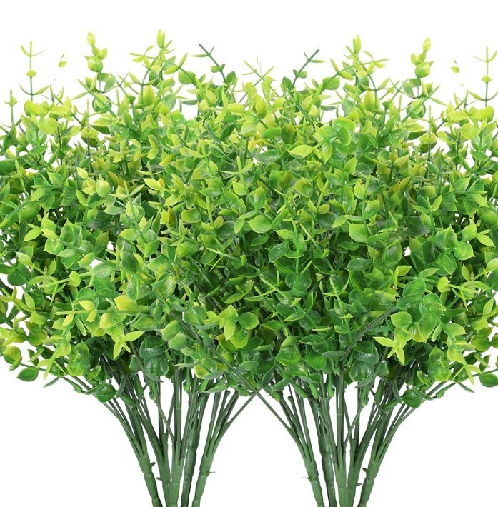 Whonline 10 Pack Boxwood Stems Artificial Flowers for Outdoors Bright Green P…