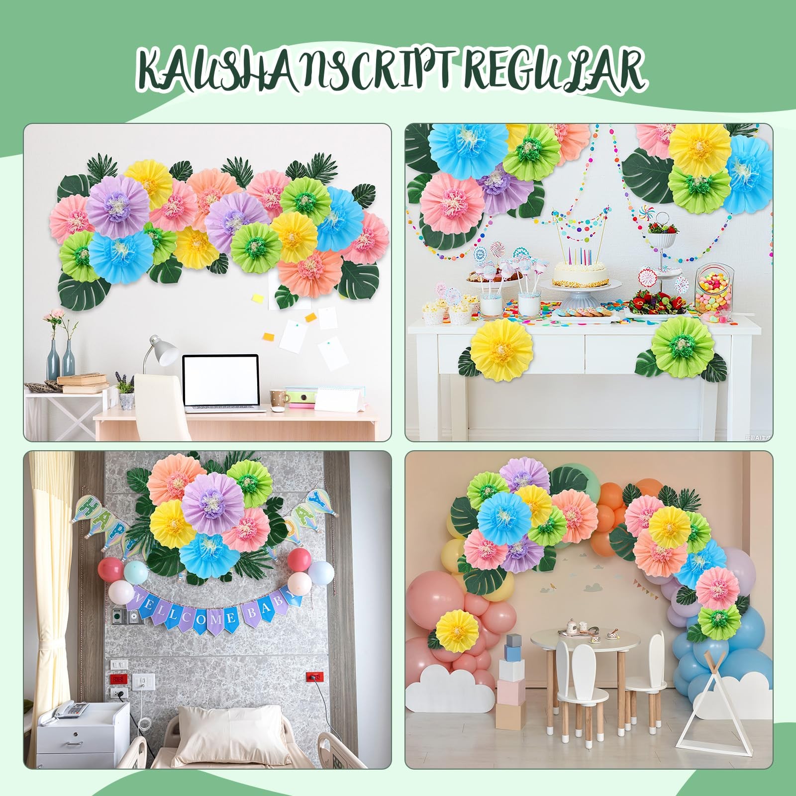 40 Pcs Hawaiian Hibiscus Decoration Large Tissue Paper Flowers and Artificial…
