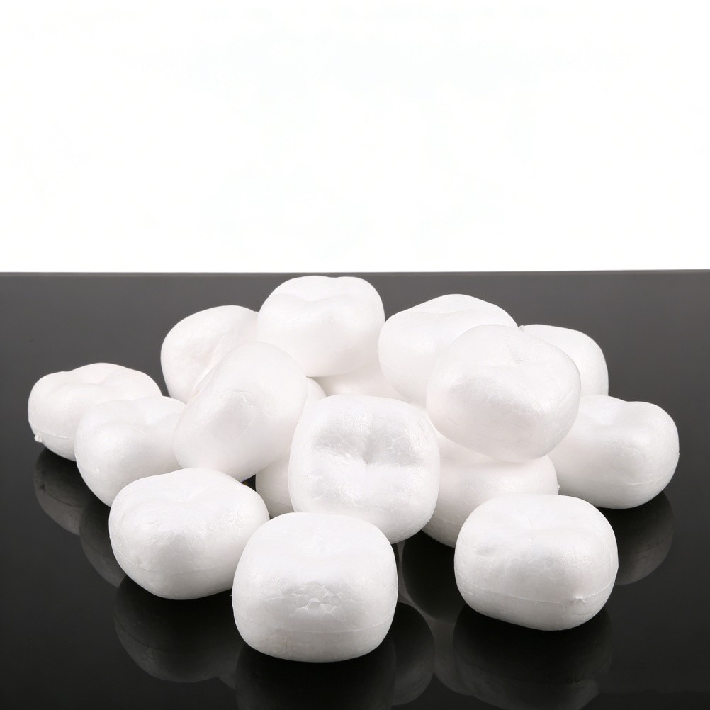 20pcs Persimmon Shaped Foam Model: White Balls for Crafts Artificial Fruit