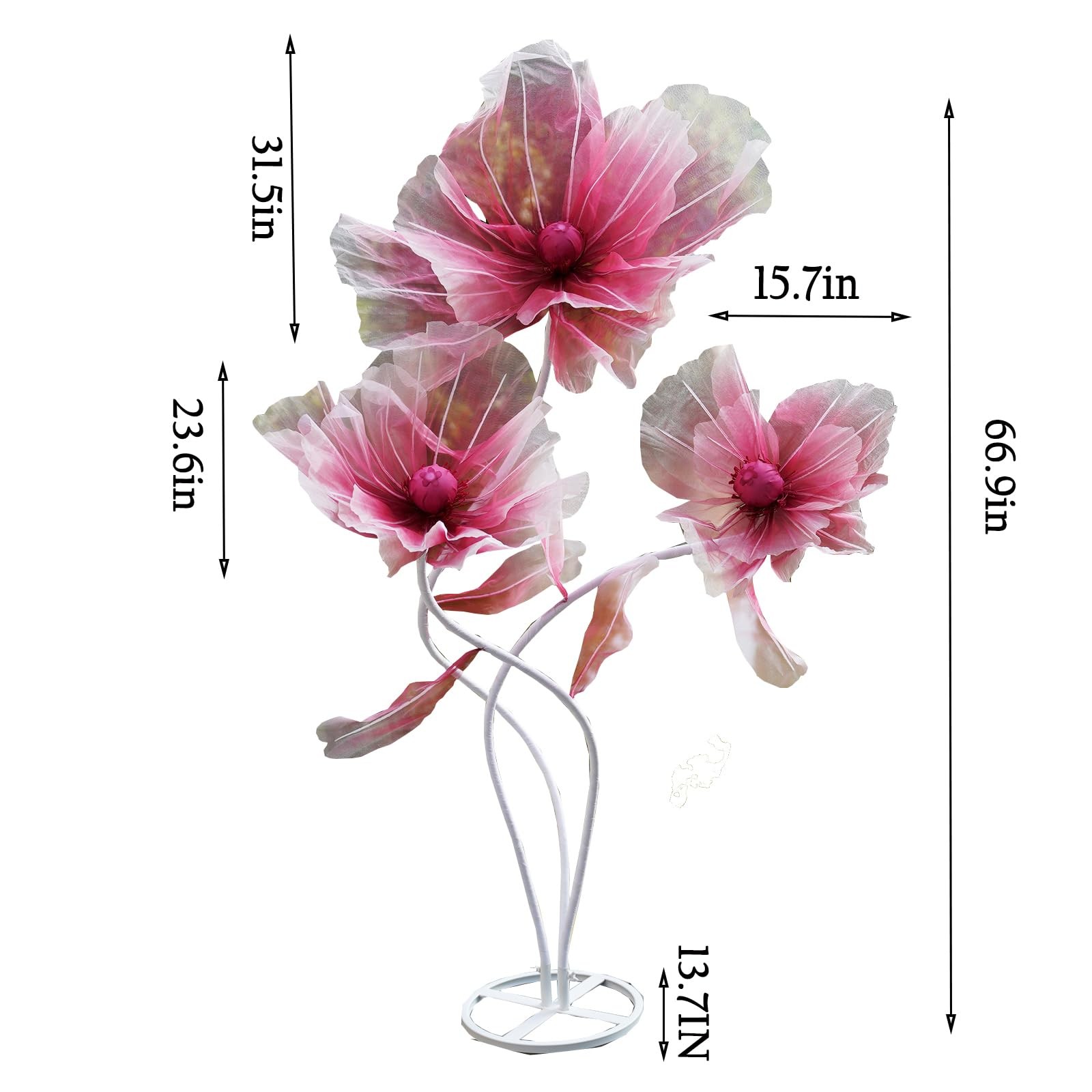Giant Flowers for Decoration with Stand,Floor Standing Oversized Large Organz…