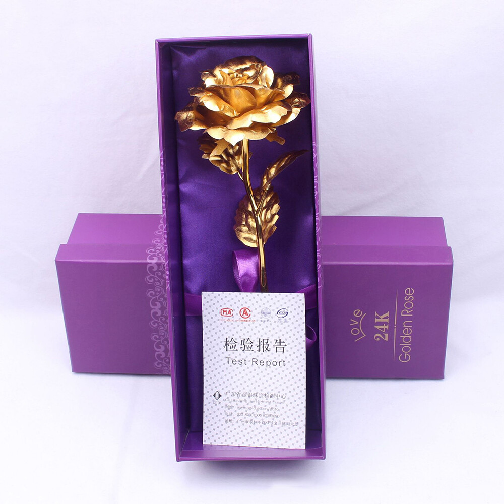 Gold Plated Real Rose 24K Dipped Flower Valentine’s Day Love Gifts For Her