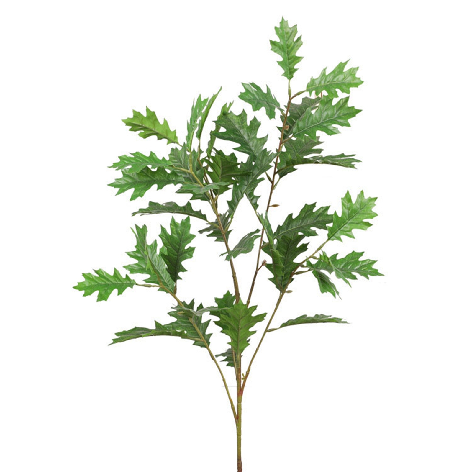 Green Artificial Oak Leaves Silk Fabric Leaves Flexible Iron Stem Decorative CH