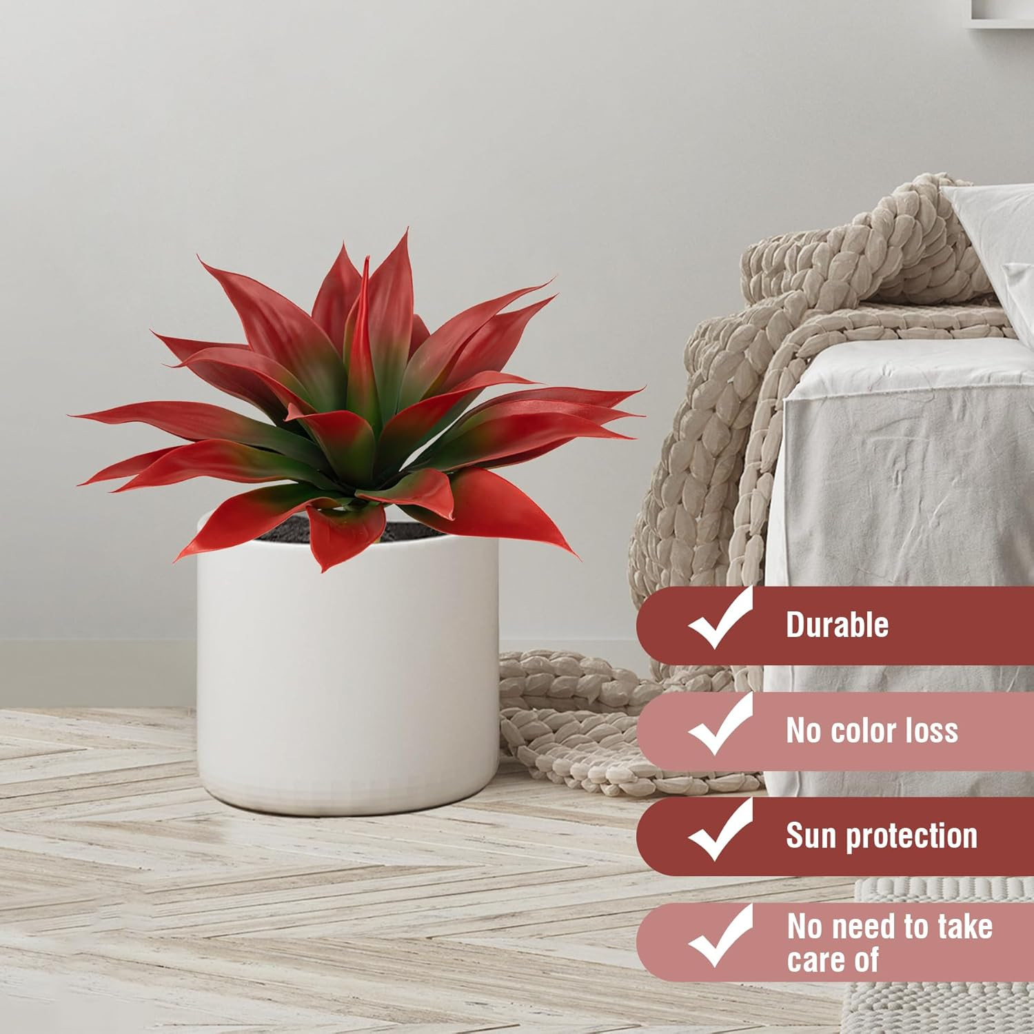 Artificial Agave Plants,Large UV Resistant Fake Agave Planters for Indoor and Ou
