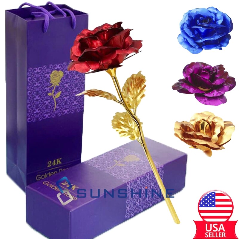 Romantic Eternal Rose Flower In Dome Glass LED Night Light Anniversaries Xmas