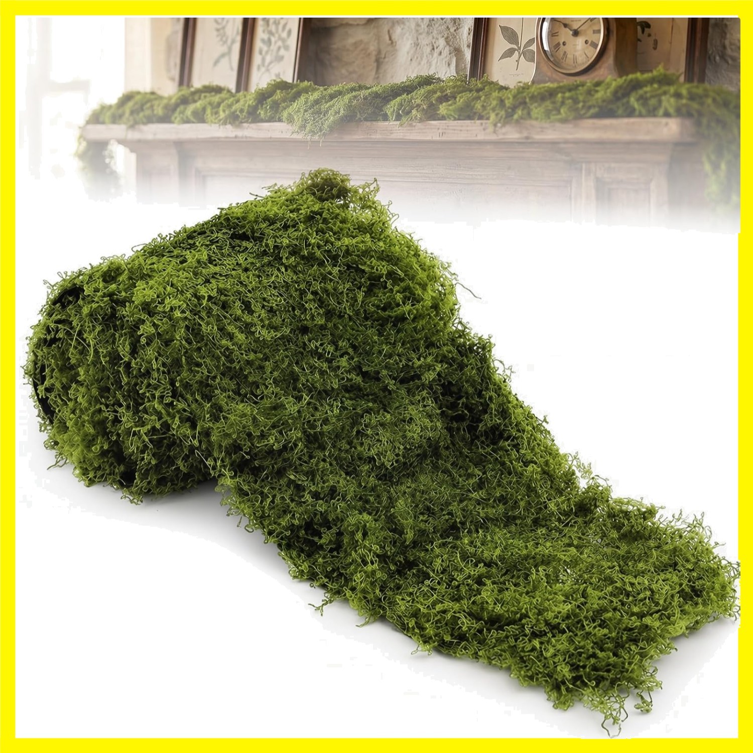 Fake Moss Mat, 3.94×47.24 Inch Artificial Moss Table Runner, Green Faux Moss …