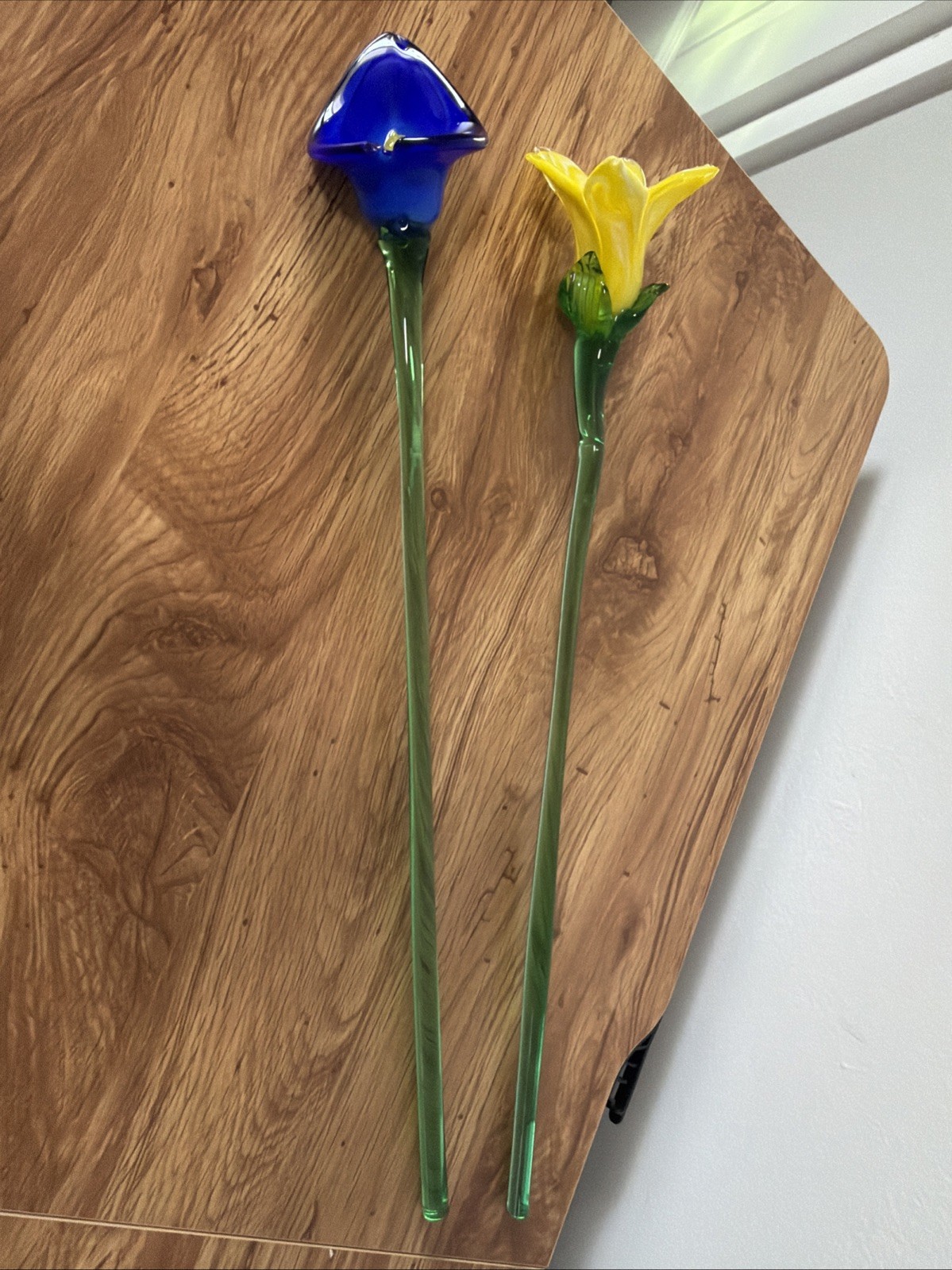 Hand Blown Vintage Glass Flowers ( Made In Italy). 20 Inches Tall