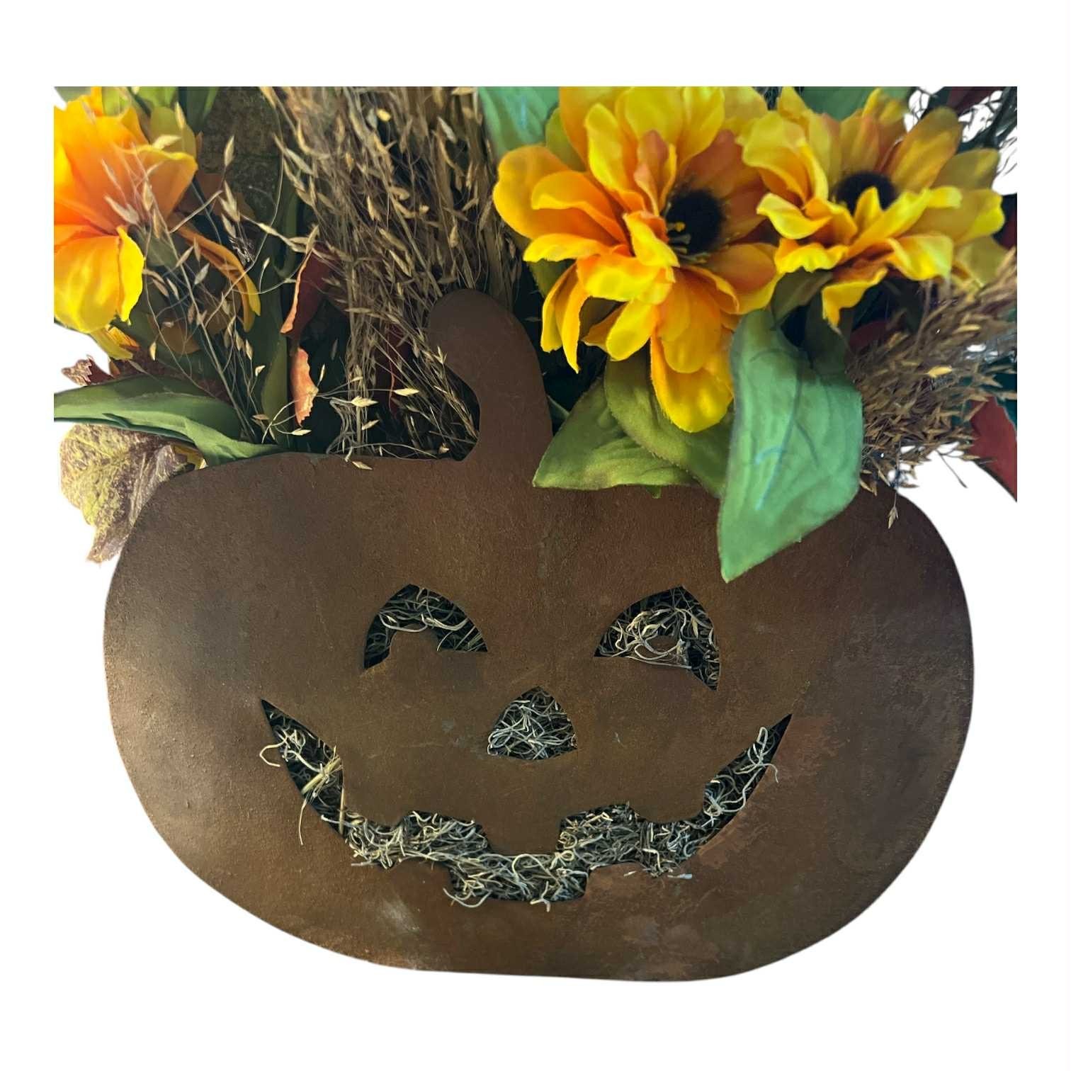 Halloween Faux Flower Arrangement Metal Container By Accents & Occasions 20″