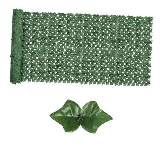 Artificial Ivy Privacy Fence Screen,UV 39.4″x158″ Green Sweet Potato Leaves